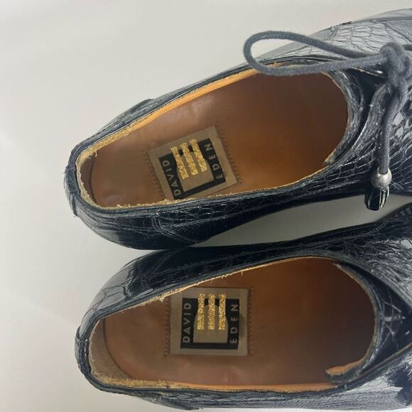 David Eden Mens Leather Dress shoes size 7.5 Black - Picture 3 of 13